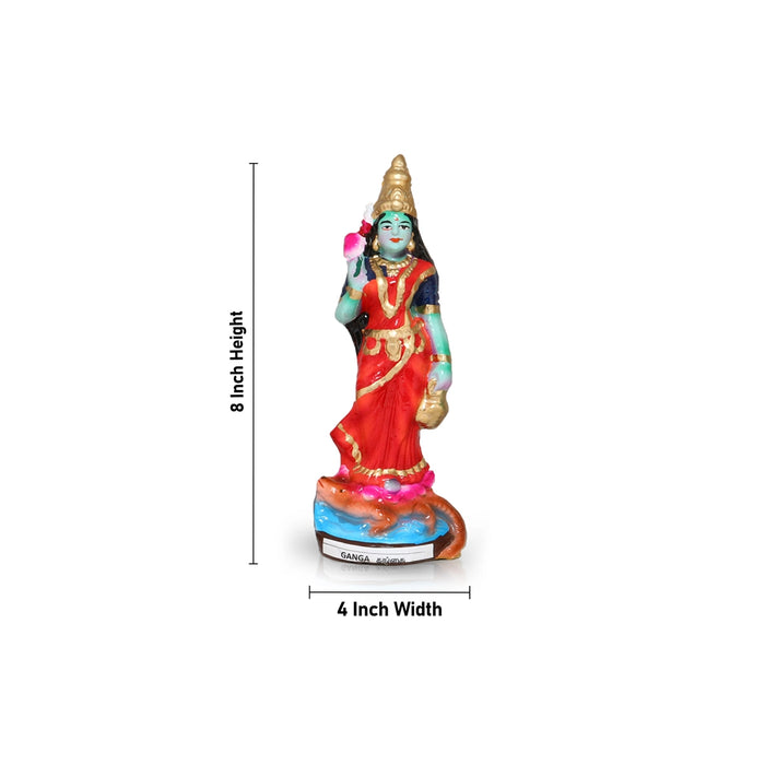 River Goddess Clay Golu Bommai Set - 8 x 4 Inches | Giri Golu Doll/ Navaratri Golu Bomma/Gombe/Bommai - Clay Kolu Bommai