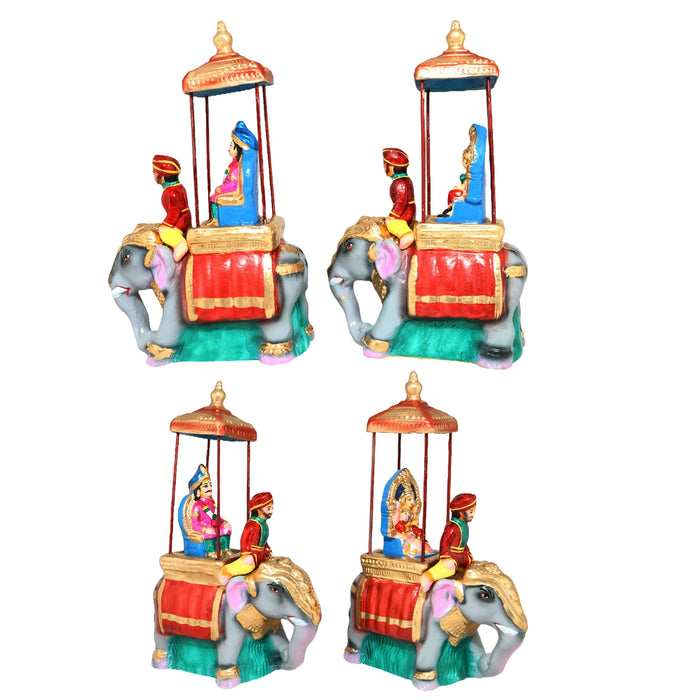 Mysore Dasara Clay Golu Bommai Set - 6 x 4 Inches | 34 Pcs/ Giri Golu Doll/ Navaratri Golu Bomma/ Gombe/ Bommai