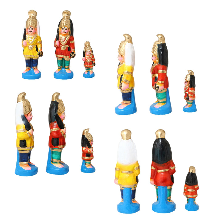 Mysore Dasara Clay Golu Bommai Set - 6 x 4 Inches | 34 Pcs/ Giri Golu Doll/ Navaratri Golu Bomma/ Gombe/ Bommai
