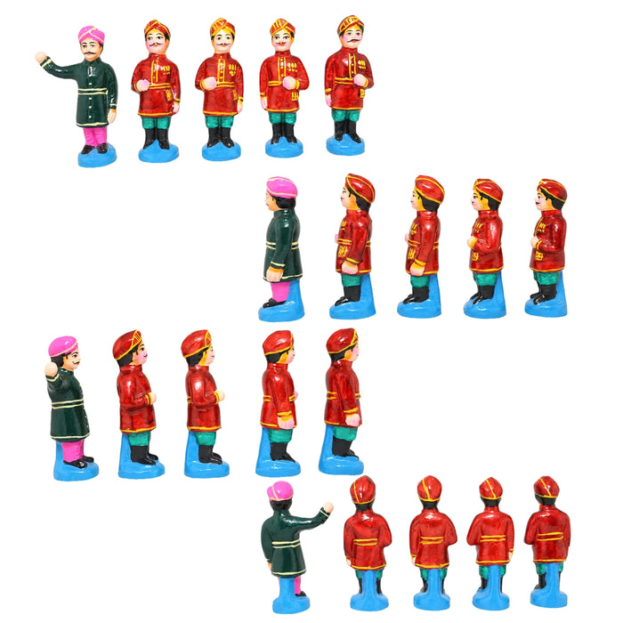 Mysore Dasara Clay Golu Bommai Set - 6 x 4 Inches | 34 Pcs/ Giri Golu Doll/ Navaratri Golu Bomma/ Gombe/ Bommai