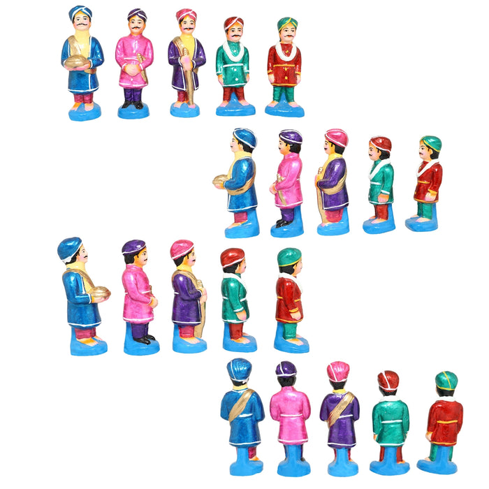 Mysore Dasara Clay Golu Bommai Set - 6 x 4 Inches | 34 Pcs/ Giri Golu Doll/ Navaratri Golu Bomma/ Gombe/ Bommai