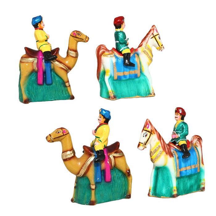 Mysore Dasara Clay Golu Bommai Set - 6 x 4 Inches | 34 Pcs/ Giri Golu Doll/ Navaratri Golu Bomma/ Gombe/ Bommai