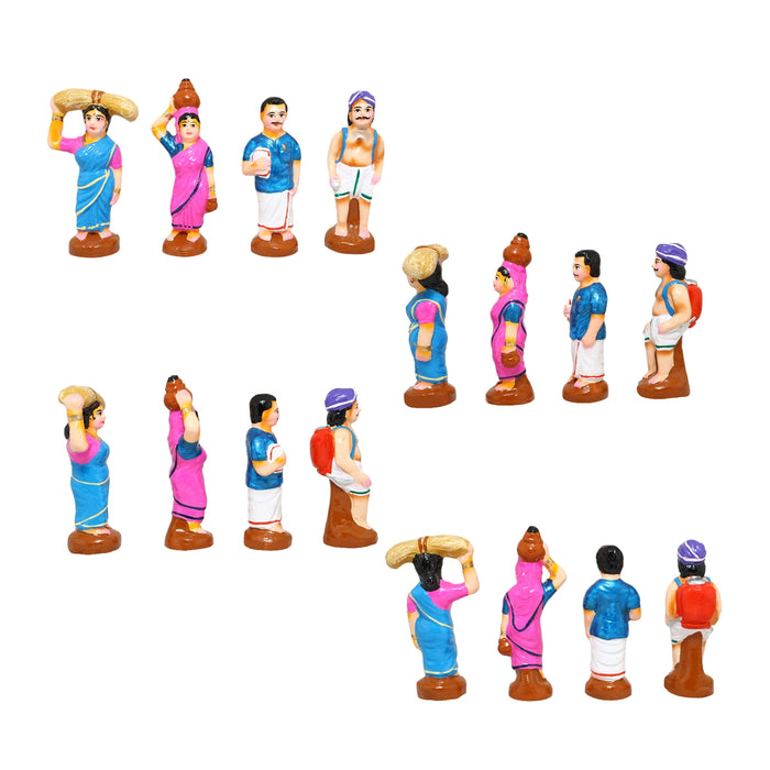 Agriculture Clay Golu Bommai Set - 5 x 2.5 Inches | Giri Golu Doll/ Navaratri Golu Bomma/Gombe/Bommai - Clay Kolu Bommai