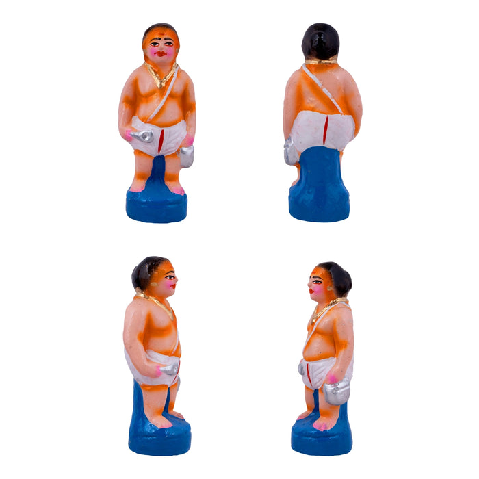 Food Serving Dolls Clay Golu Bommai Set- 6 X 2 Inches | Giri Golu Doll/Navaratri Golu Bommai/Panthi Food/Gombe - Clay Kolu Bommai