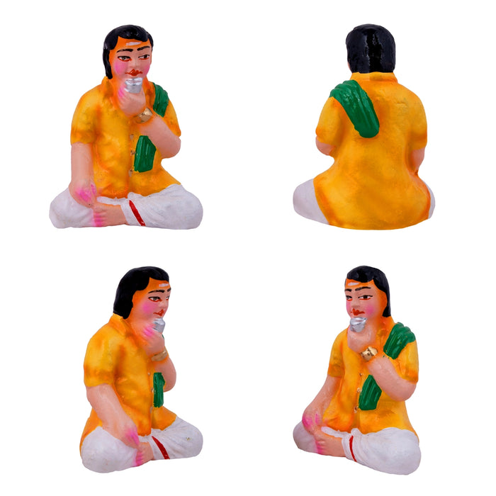 Food Serving Dolls Clay Golu Bommai Set- 6 X 2 Inches | Giri Golu Doll/Navaratri Golu Bommai/Panthi Food/Gombe - Clay Kolu Bommai