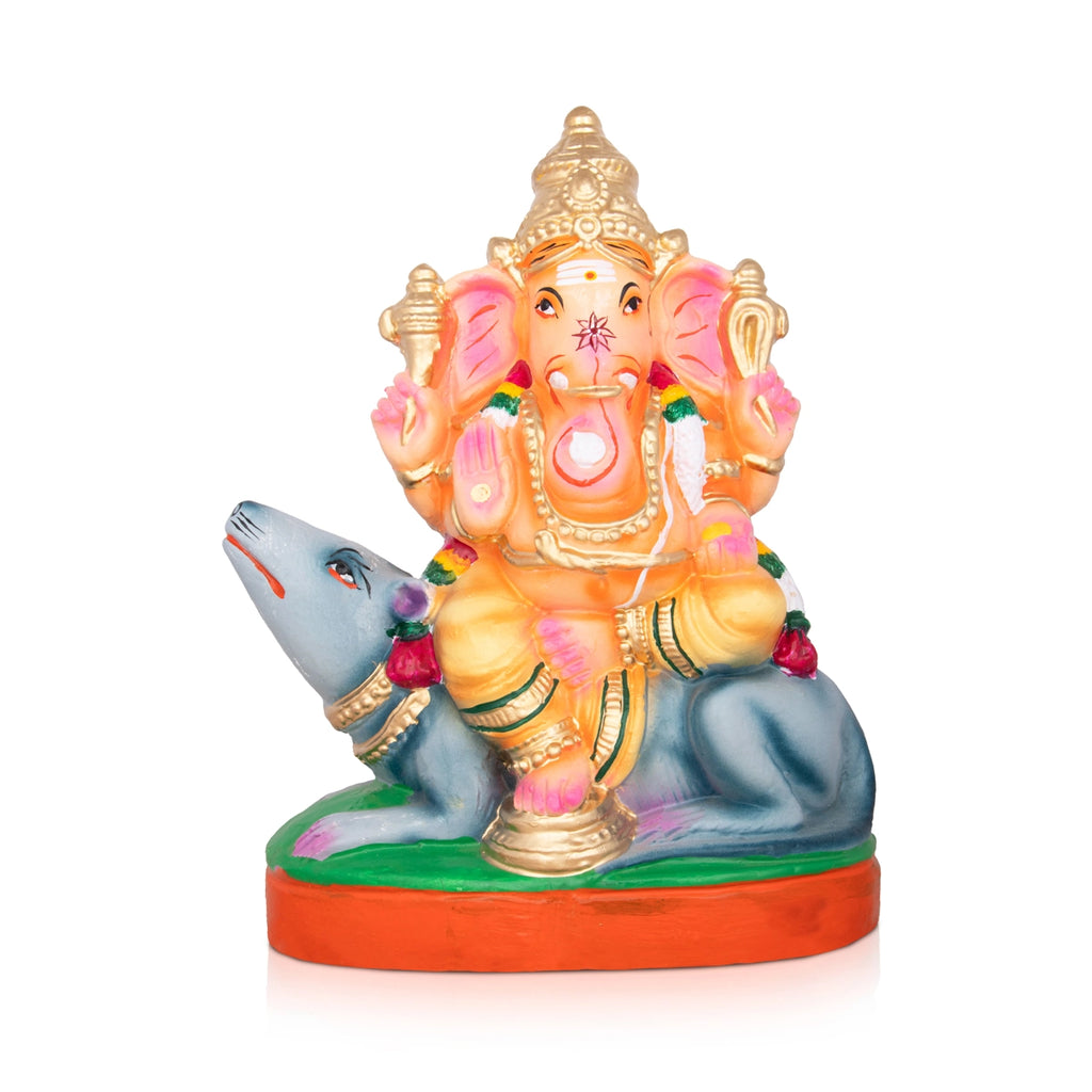 Vinayagar Clay Golu Bommai - 13 x 10 Inches | Giri Golu Doll/ Navaratri Golu Bomma/Gombe/Bommai