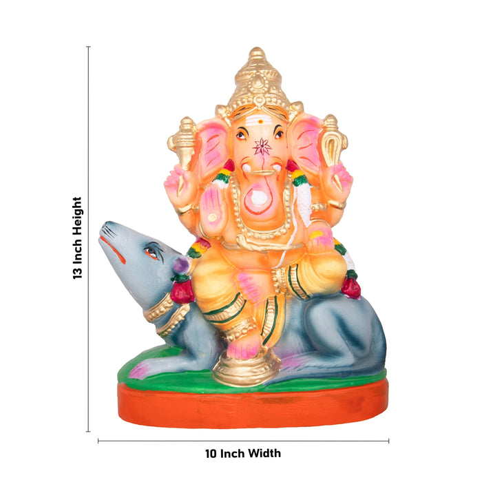 Vinayagar Clay Golu Bommai - 13 x 10 Inches | Giri Golu Doll/ Navaratri Golu Bomma/Gombe/Bommai