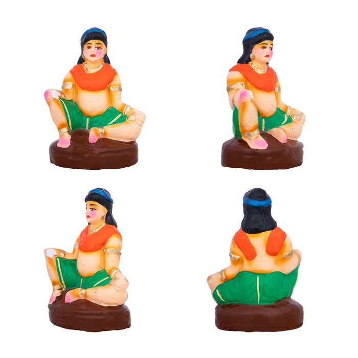 Krishna Eating with Friends Clay Golu Bommai Set - 7 x 3.5 Inches | Giri Golu Doll/ Navaratri Golu Bomma/Gombe/Bommai
