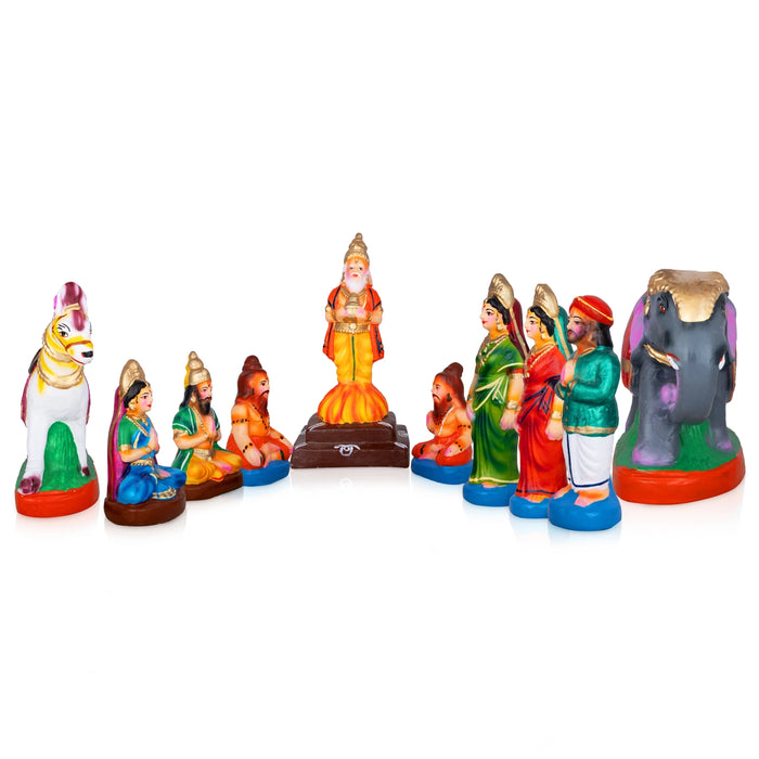 Putra Kameshti Yagam Clay Golu Bommai Set - 6 x 7 Inches | Giri Golu Doll/ Navaratri Golu Bomma/Gombe/Bommai