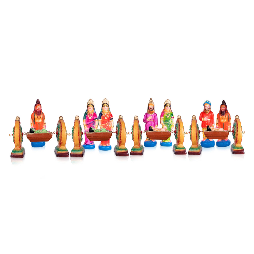 Ramar Jananam Clay Golu Bommai Set - 7 x 10 Inches | Giri Golu Doll/ Navaratri Golu Bomma/Gombe/Bommai