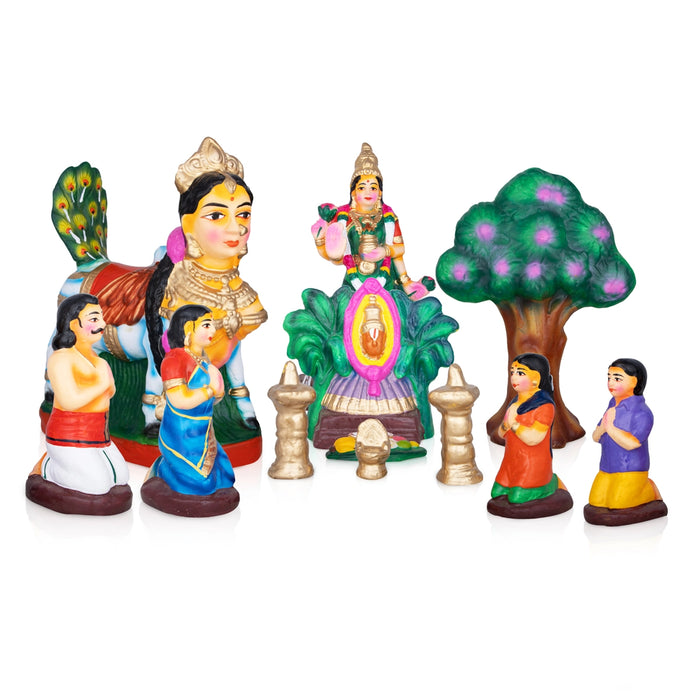 Vasthu Lakshmi Clay Golu Bommai Set - 11 x 5 Inches | Giri Golu Doll/ Navaratri Golu Bomma/Gombe/Bommai