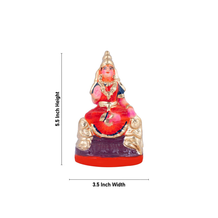 Nava Durga Idol Clay Golu Bommai Set - 5.5 X 3.5 Inches | Giri Golu Doll/ Navaratri Golu Bomma/ Gombe/ Bommai - Clay Kolu Bommai
