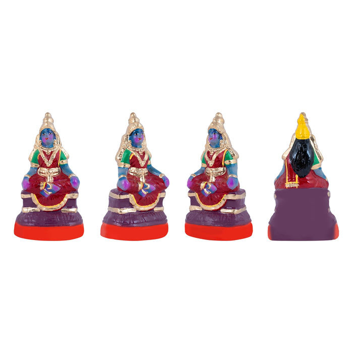 Nava Durga Idol Clay Golu Bommai Set - 5.5 X 3.5 Inches | Giri Golu Doll/ Navaratri Golu Bomma/ Gombe/ Bommai - Clay Kolu Bommai