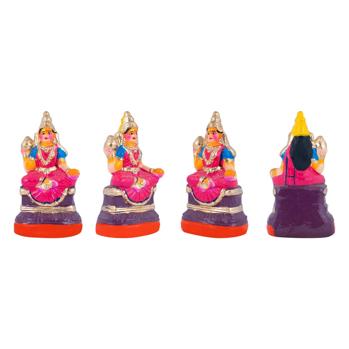 Nava Durga Idol Clay Golu Bommai Set - 5.5 X 3.5 Inches | Giri Golu Doll/ Navaratri Golu Bomma/ Gombe/ Bommai - Clay Kolu Bommai