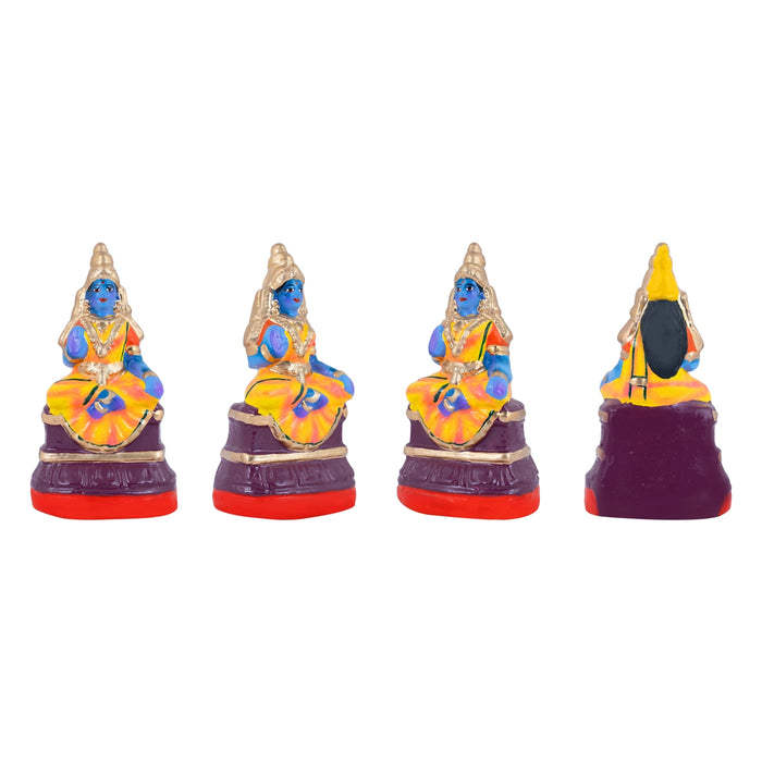 Nava Durga Idol Clay Golu Bommai Set - 5.5 X 3.5 Inches | Giri Golu Doll/ Navaratri Golu Bomma/ Gombe/ Bommai - Clay Kolu Bommai