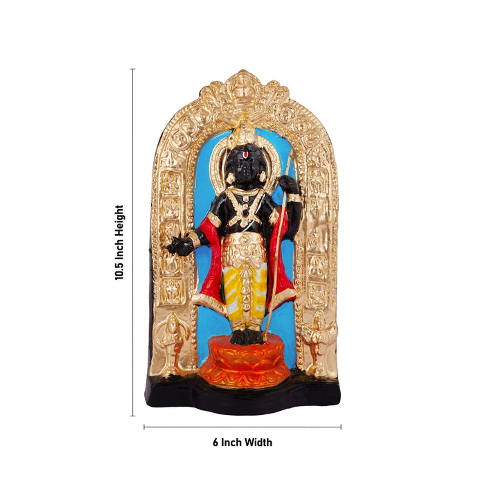 Ayodhya Rama Idol Clay Golu Bommai - 10.5 X 6 Inches | Giri Golu Doll/ Navaratri Golu Bomma/ Gombe/ Bommai - Clay Kolu Bommai