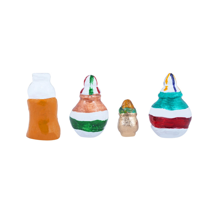 Marriage Clay Golu Bommai Set - 4.5 X 1.5 Inches | Giri Golu Doll/ Navaratri Golu Bomma/ Gombe/ Bommai - Clay Kolu Bommai