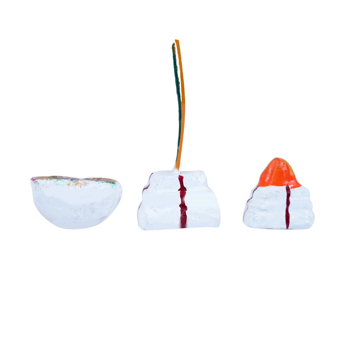 Marriage Clay Golu Bommai Set - 4.5 X 1.5 Inches | Giri Golu Doll/ Navaratri Golu Bomma/ Gombe/ Bommai - Clay Kolu Bommai