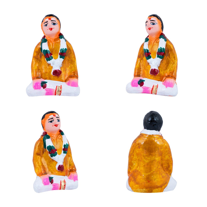 Marriage Clay Golu Bommai Set - 4.5 X 1.5 Inches | Giri Golu Doll/ Navaratri Golu Bomma/ Gombe/ Bommai - Clay Kolu Bommai