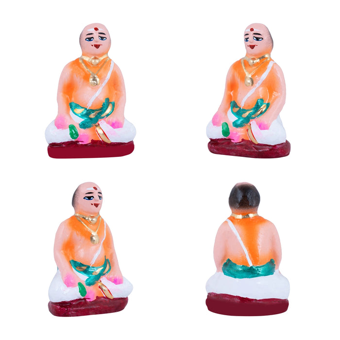 Marriage Clay Golu Bommai Set - 4.5 X 1.5 Inches | Giri Golu Doll/ Navaratri Golu Bomma/ Gombe/ Bommai - Clay Kolu Bommai