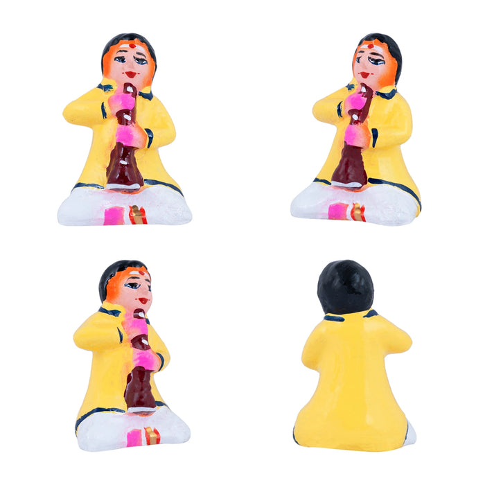 Marriage Clay Golu Bommai Set - 4.5 X 1.5 Inches | Giri Golu Doll/ Navaratri Golu Bomma/ Gombe/ Bommai - Clay Kolu Bommai