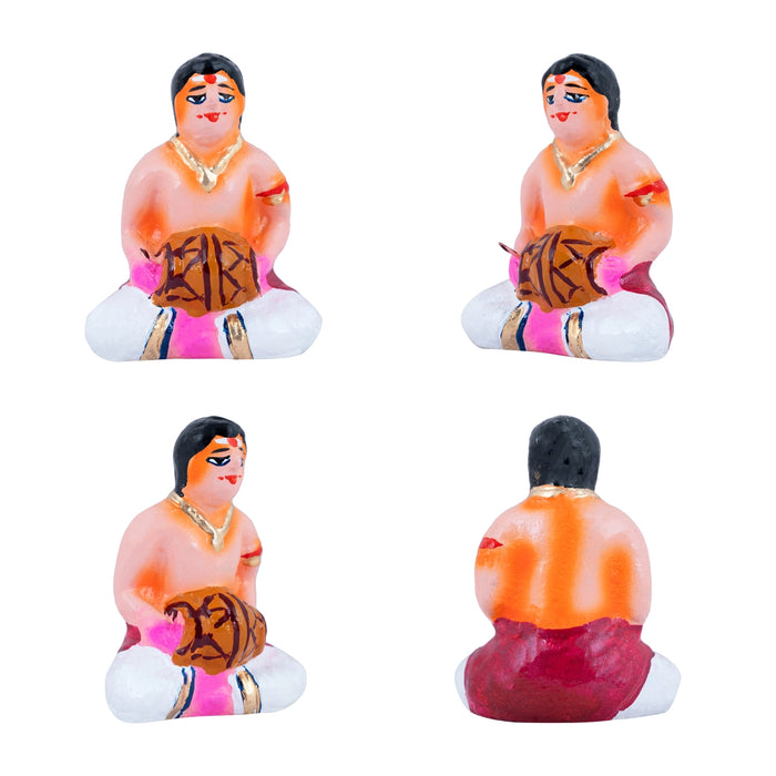 Marriage Clay Golu Bommai Set - 4.5 X 1.5 Inches | Giri Golu Doll/ Navaratri Golu Bomma/ Gombe/ Bommai - Clay Kolu Bommai