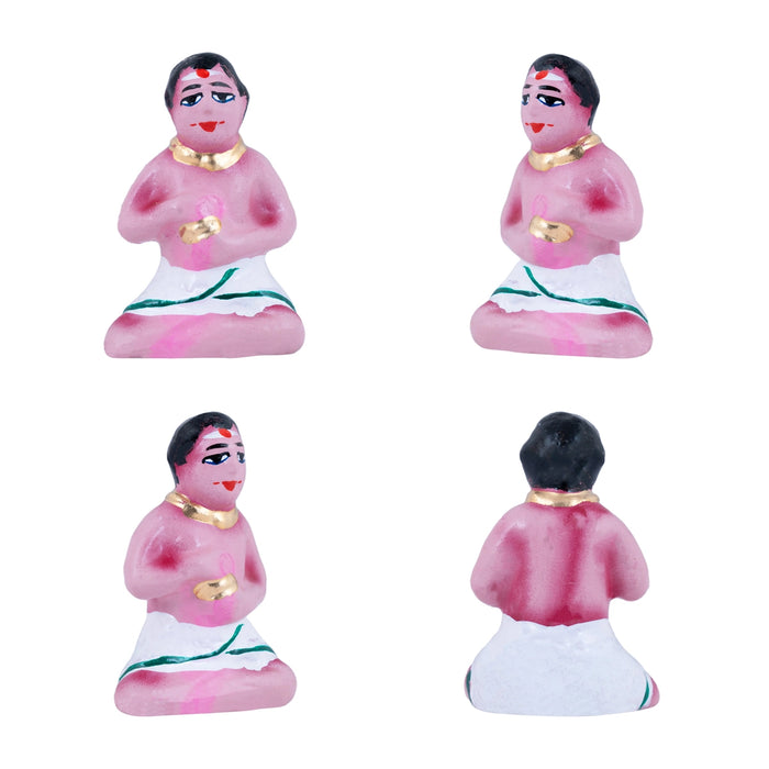 Marriage Clay Golu Bommai Set - 4.5 X 1.5 Inches | Giri Golu Doll/ Navaratri Golu Bomma/ Gombe/ Bommai - Clay Kolu Bommai