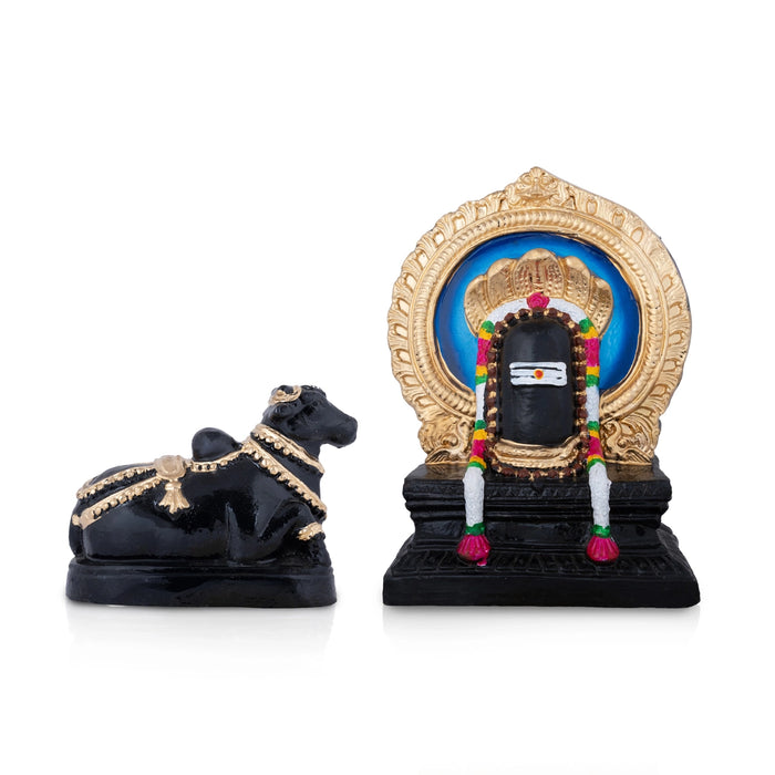 Shivan Nandi Clay Golu Bommai Pair - 12 x 9 Inches | Giri Golu Doll/ Navaratri Golu Bomma/ Gombe