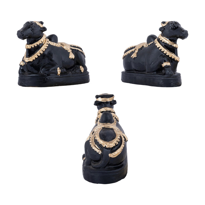 Shivan Nandi Clay Golu Bommai Pair - 12 x 9 Inches | Giri Golu Doll/ Navaratri Golu Bomma/ Gombe