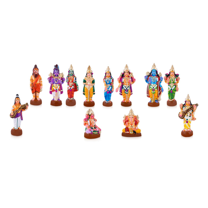 Deivanai Thirumanam Clay Golu Bommai - 12 x 5.5 Inches | Giri Golu Doll/ Navaratri Kolu Bommalu/ Dasara Doll