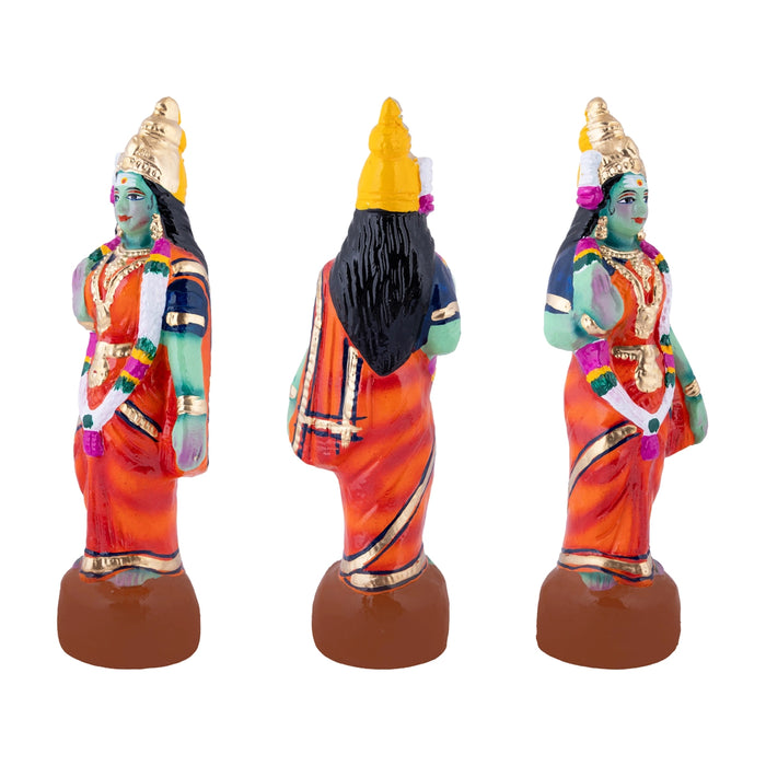 Deivanai Thirumanam Clay Golu Bommai - 12 x 5.5 Inches | Giri Golu Doll/ Navaratri Kolu Bommalu/ Dasara Doll
