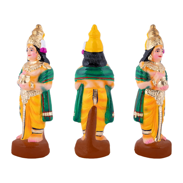 Deivanai Thirumanam Clay Golu Bommai - 12 x 5.5 Inches | Giri Golu Doll/ Navaratri Kolu Bommalu/ Dasara Doll