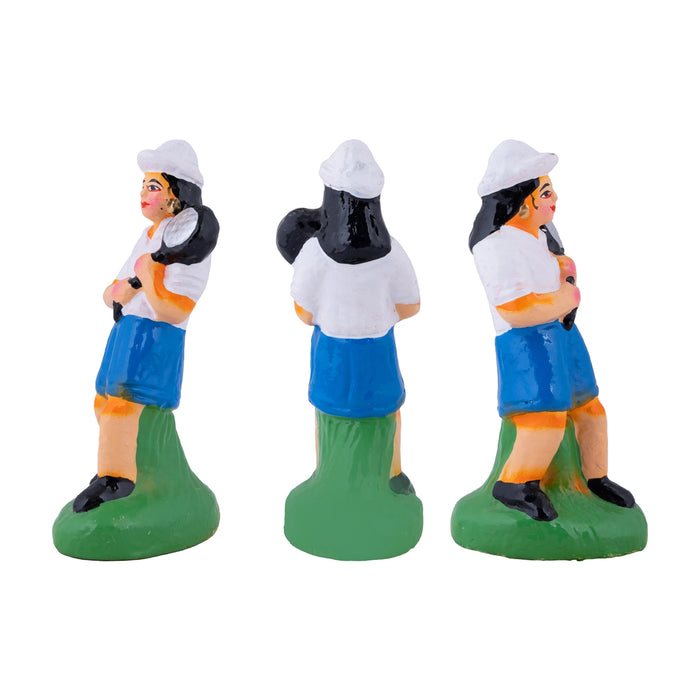 Tennis Set Clay Golu bommai - 7 x 2.5 Inches | Giri Golu Doll/ Navaratri Golu Bomma/ Gombe/ Bommai