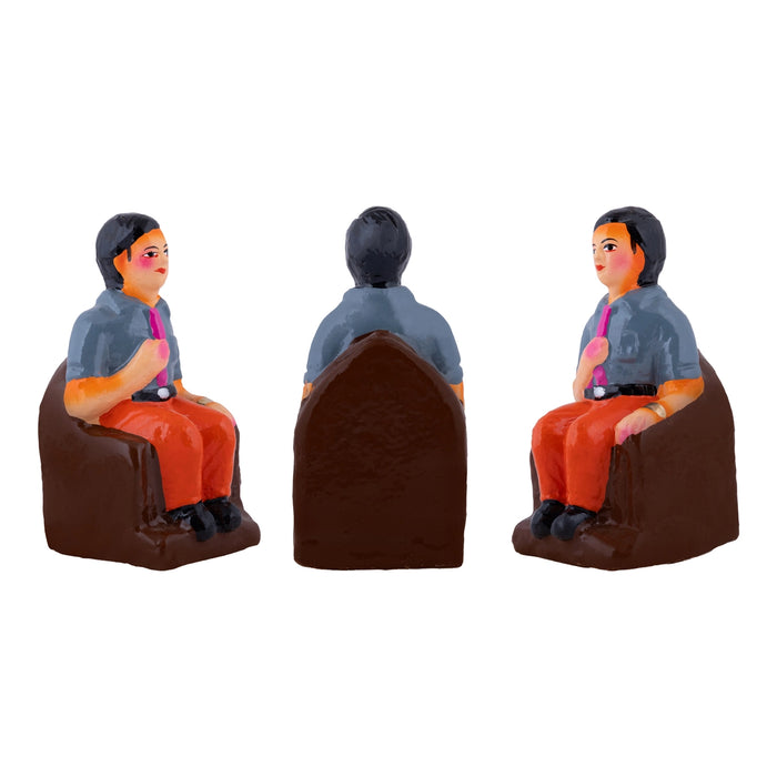 Tennis Set Clay Golu bommai - 7 x 2.5 Inches | Giri Golu Doll/ Navaratri Golu Bomma/ Gombe/ Bommai