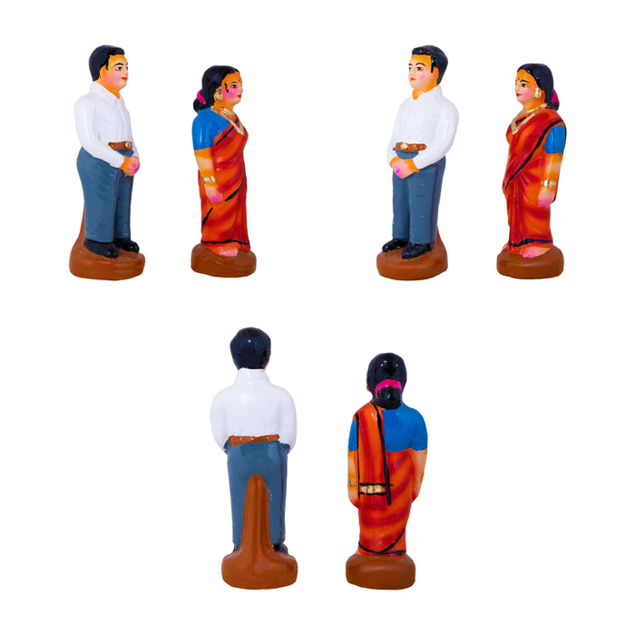School Assembly Clay Golu Bommai - 7 x 2.5 Inches | Giri Golu Doll/ Navaratri Golu Bomma/ Gombe/ Bommai