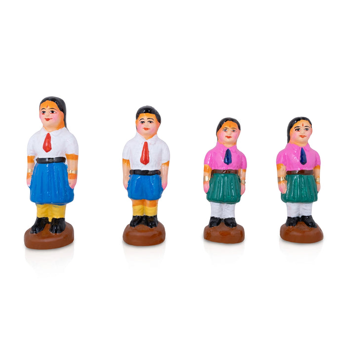 School Assembly Clay Golu Bommai - 7 x 2.5 Inches | Giri Golu Doll/ Navaratri Golu Bomma/ Gombe/ Bommai