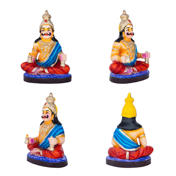 Ravana Linga Pooja Clay Golu Bommai Set - 14 x 24 Inches | Giri Golu Doll/ Navaratri Golu Bomma/Gombe/Bommai