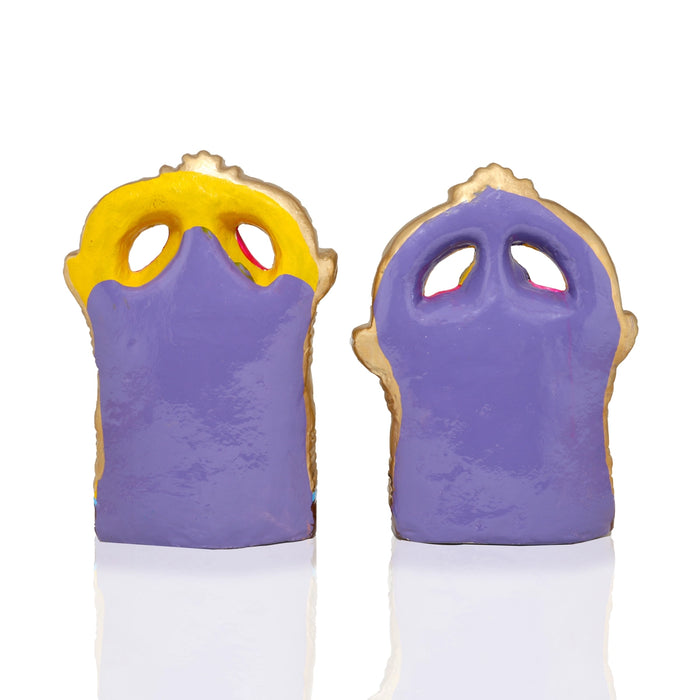 Perumal Thayar Statue Clay Golu Bommai Pair - 9 X 6 Inches | Giri Golu Doll/ Navaratri Golu Bommai/ Gombe - Clay Kolu Bommai