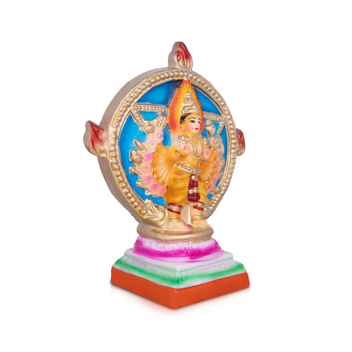 Chakkarathazhwar Clay Golu Bommai - 12 x 8 Inches | Giri Golu Doll/ Navaratri Golu Bomma/Gombe/Bommai