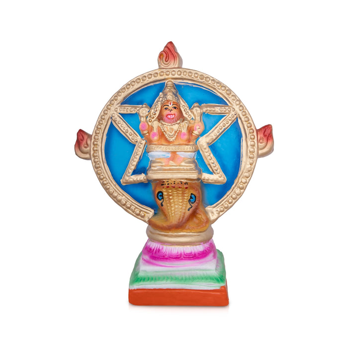 Chakkarathazhwar Clay Golu Bommai - 12 x 8 Inches | Giri Golu Doll/ Navaratri Golu Bomma/Gombe/Bommai