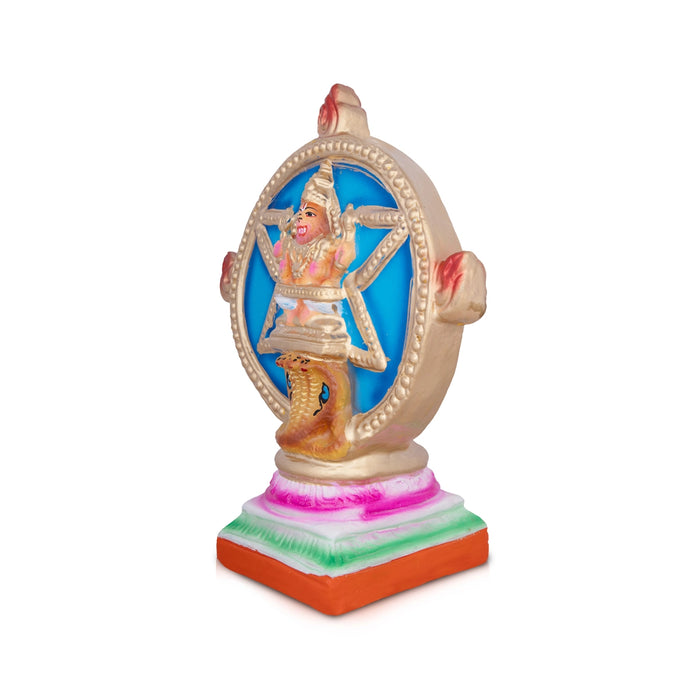 Chakkarathazhwar Clay Golu Bommai - 12 x 8 Inches | Giri Golu Doll/ Navaratri Golu Bomma/Gombe/Bommai