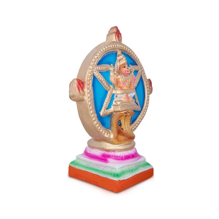 Chakkarathazhwar Clay Golu Bommai - 12 x 8 Inches | Giri Golu Doll/ Navaratri Golu Bomma/Gombe/Bommai