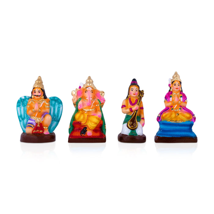 Badri Narayanan Clay Golu Bommai Set - 11 x 6 Inches | Giri Golu Doll/ Navaratri Kolu Bomma/ Gombe/ Dasara Doll