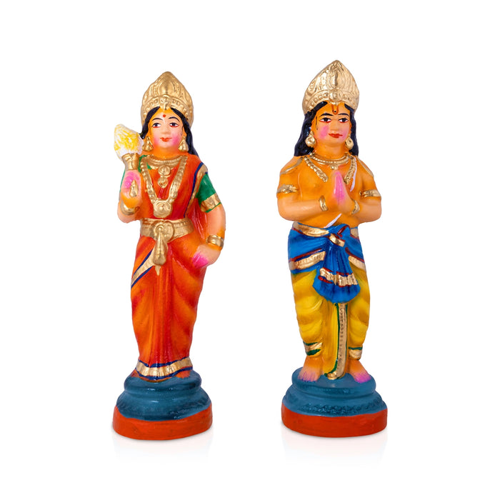 Badri Narayanan Clay Golu Bommai Set - 11 x 6 Inches | Giri Golu Doll/ Navaratri Kolu Bomma/ Gombe/ Dasara Doll