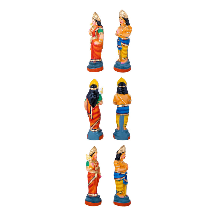 Badri Narayanan Clay Golu Bommai Set - 11 x 6 Inches | Giri Golu Doll/ Navaratri Kolu Bomma/ Gombe/ Dasara Doll