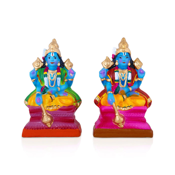 Badri Narayanan Clay Golu Bommai Set - 11 x 6 Inches | Giri Golu Doll/ Navaratri Kolu Bomma/ Gombe/ Dasara Doll