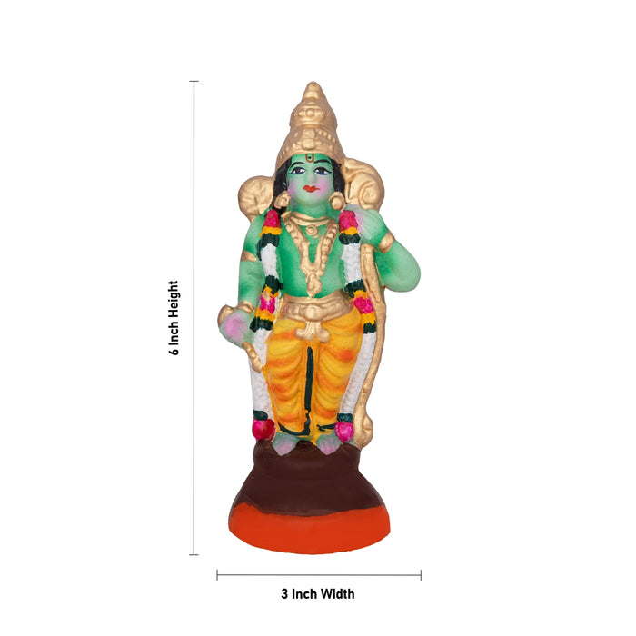 Ramar Clay Golu Bommai - 6 x 3 Inches | Giri Golu Doll/ Navaratri Golu Bomma/Gombe/Bommai