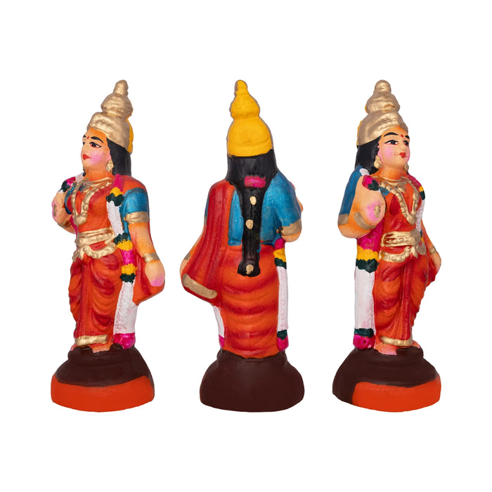 Ramar Clay Golu Bommai - 6 x 3 Inches | Giri Golu Doll/ Navaratri Golu Bomma/Gombe/Bommai