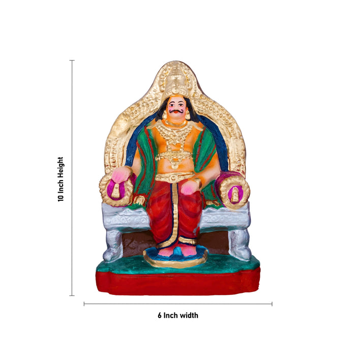 Ravana Darbar Clay Golu bommai Set - 10 x 6 Inches | Giri Golu Doll/ Navaratri Golu Bommai/ Gombe