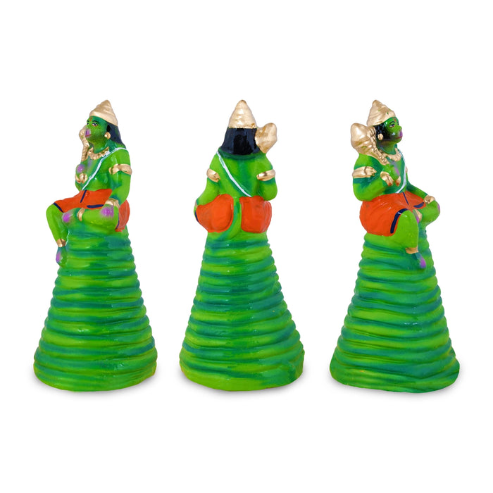 Ravana Darbar Clay Golu bommai Set - 10 x 6 Inches | Giri Golu Doll/ Navaratri Golu Bommai/ Gombe - Clay Kolu Bommai